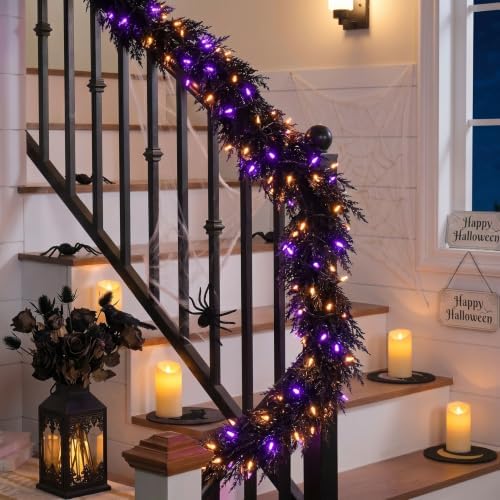 Valery Madelyn 6ft Artificial Norfolk Pine Halloween Garland for Mantle