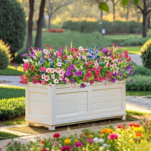 20 Bundles Artificial Flowers for Outdoors Fake Plants, Mixed