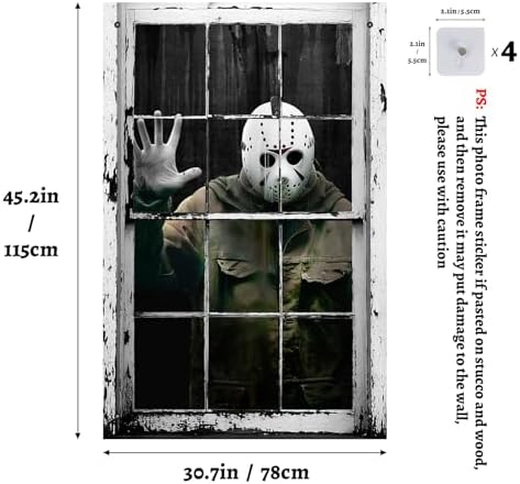 Halloween Horror Window and Door Cover, Scary Decoration for Home Party