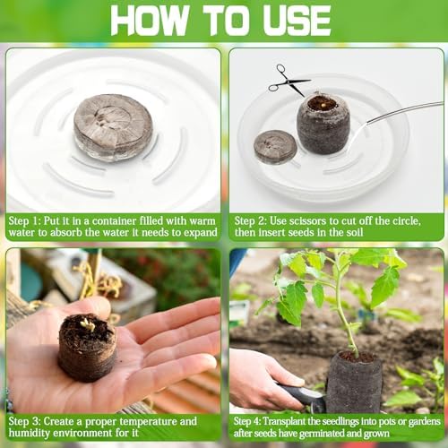 ZeeDix Peat Pellets for Seed Starting, 50 Pcs 40mm Seed Starter Soil Pods