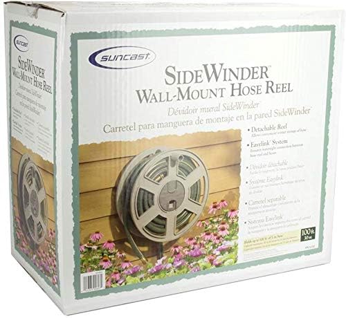 Suncast SWA100 100 Ft. Wall Mount Garden/Yard Hose Reel Side Winder (3 Pack)