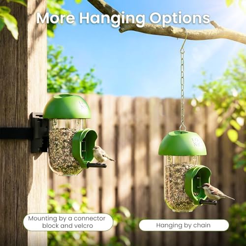‌LONA 2 Pack Tube Bird Feeders, Weatherproof Design with 1 Feeding Port