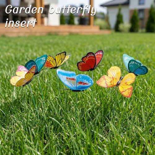 30PCS Butterfly Decorations Outdoor Butterfly Garden Picks for Garden Decor