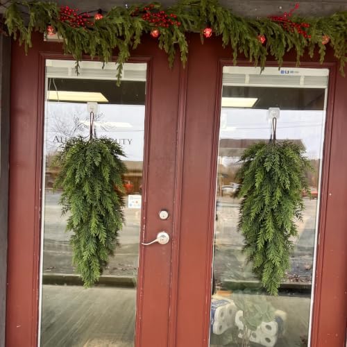 2 Pack 30" Christmas Teardrop Swag for Windows, Classic Style