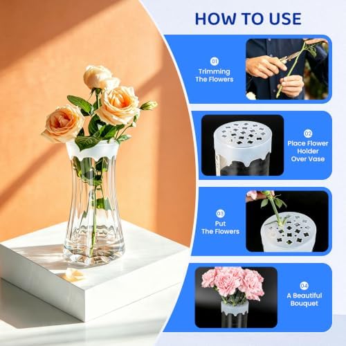 Silicone Flower Arranging Grid, Flexible Floral Stem Holder for Vases DIY