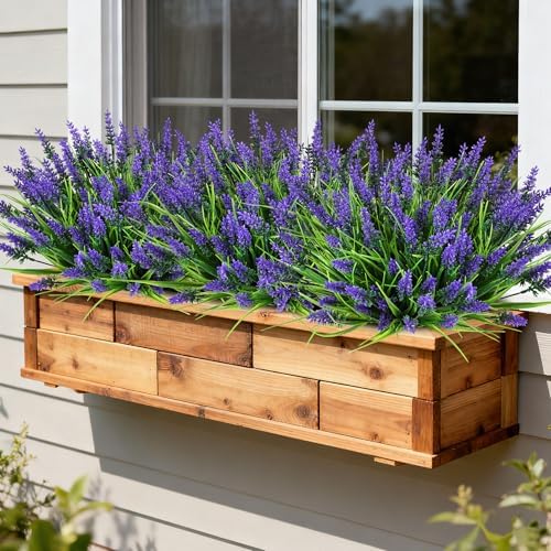 16PCS Artificial Flowers for Outdoors, Fake Lavender Plant, Purple
