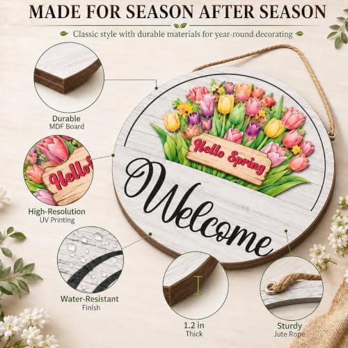 16Pcs Interchangeable Seasonal Welcome Sign 12 Inch Front Door Home Decor