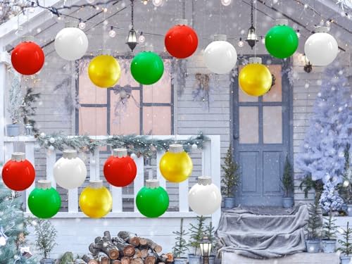 Inflatable Christmas Ornaments, 9 Inch Christmas Balls Outdoor Decor