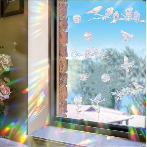 33 PCS Bird Window Strike Prevention Decals, Anti-Collision Window Stickers, Window Clings for Birds, Bird Decals to Prevent Birds from Hitting Windows, Glass Door Bird Safety Stickers