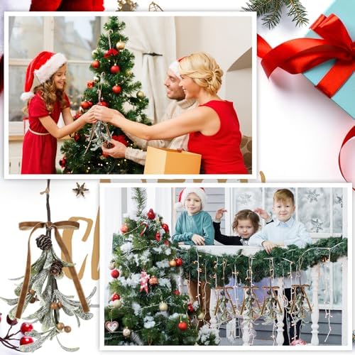 Meanplan 4 Pcs Christmas Mistletoe Hanging Decorations, Camel