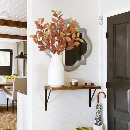 32" Artificial Fall Euonymus Leaves Stems with Flower Seeds for Home Decor