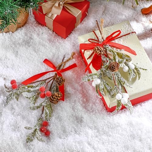 Giegxin 2 Piece Christmas Mistletoe Ornament,Color Style,Red
