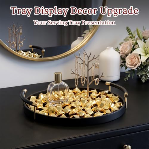 160 Pieces Gold Finish Acrylic Fake Ice Rocks, Vase Fillers for Table Decor
