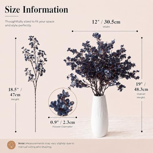Mandy's 6 Bundles Artificial Dusty Blue Baby’s Breath Flowers