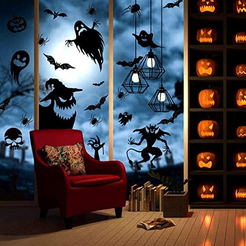 Halloween Window Silhouette Decorations - Cute Monster Silhouette Stickers