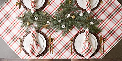 DII Jolly Christmas Tree Collection Holiday Table & Kitchen Décor, Tablecloth, 60x84, Christmas Plaid