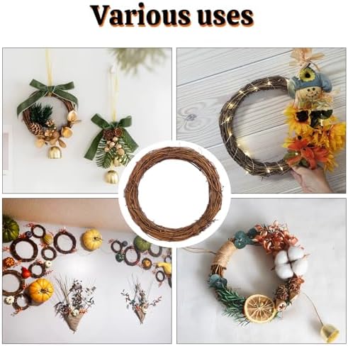 12 Pcs 8 Inch Natural Grapevine Wreath Set, Natural Rattan Wreath,Hand-Woven 8 Inch Vine Branch Wreaths, Perfect for DIY Crafts, Christmas Decorations, and Wedding Supplies
