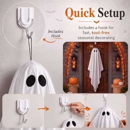 59 Inch Large Halloween Hanging Ghost Halloween Ghost Outdoor Decorations