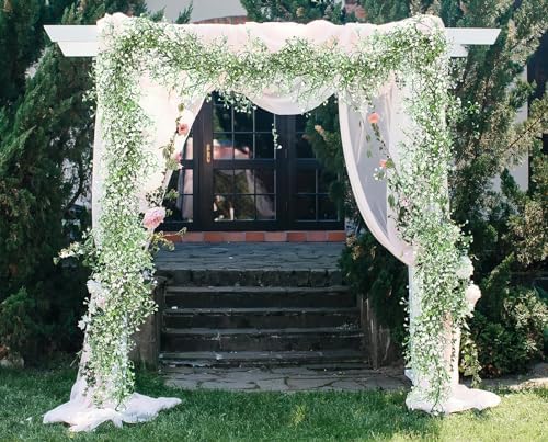 RECUTMS 2Pcs Artificial Wisteria Garlands 5.6Ft Plastic Hanging Vines White