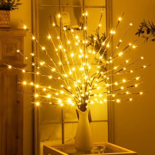 1Pack 30"Lighted Branches with 20 Bright Bulbs, Battery Operated,Warm White