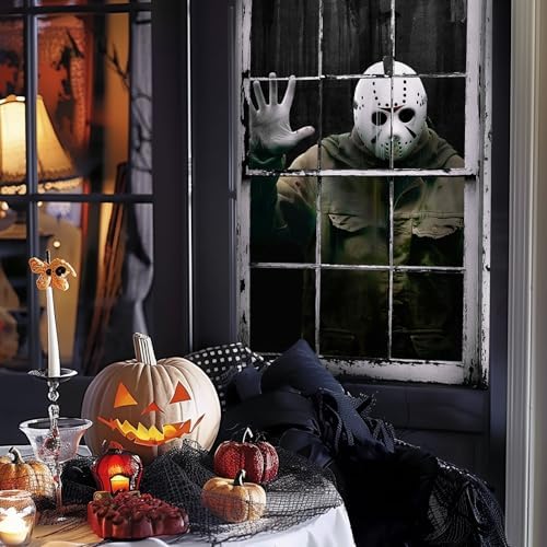 Halloween Horror Window and Door Cover, Scary Decoration for Home Party