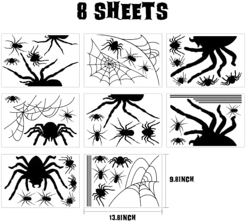 Large Spiders Halloween Window Clings Decorations Large Spiders Silhouette