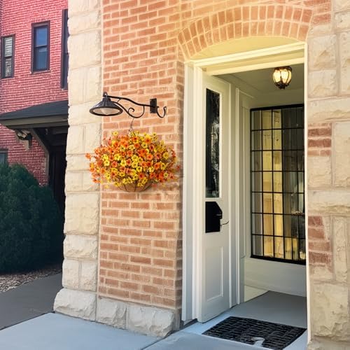 Artificial Fake Hanging Baskets Fall Flowers for Outdoors Decoration