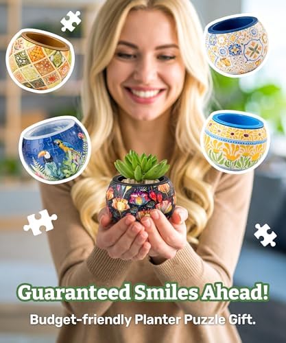 PieceRelax Unique 3D Puzzle Planter - 80 Plastic Pieces [K1103]