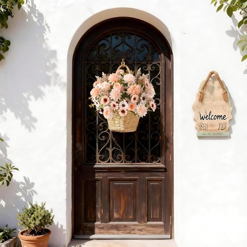Homsunny Artificial Fake Fall Flowers for Outdoor Indoor Decoration