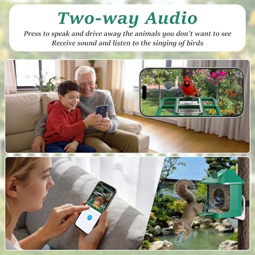 Bird Feeder with Camera,WiFi Smart Bird House with Cam Solar Powered