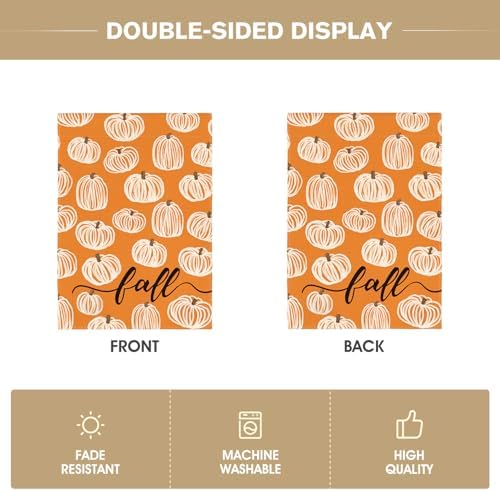 AVOIN colorlife Rustic Pumpkins Fall Garden Flag 12x18 Inch Outside Orange