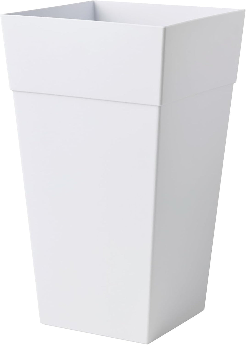 Bloem Finley 25" Tall Recycled Plastic Tapered Planter, White, Set of 2 | Sharp, stylish tapered appearance with a