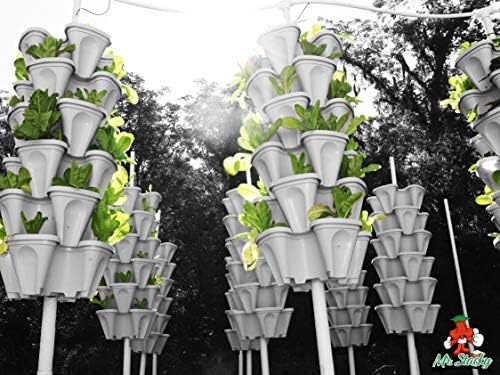 Mr. Stacky 18 inch Large Stackable Planters (Terra-Cotta) Out Door Garden. Vertical Planter. Made USA. Easy to Set up