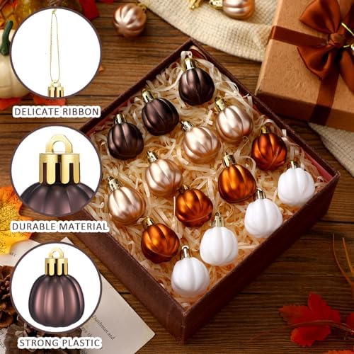Colingmill 36 Pcs Fall Pumpkin Hanging Ornaments, Vintage Tree Ornaments