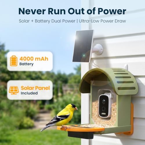 Smart Bird Feeder with Camera, Green