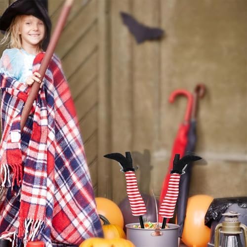 Halloween Witch Legs Yard Stakes Halloween Decorations, 2 Pack Wicked Witch Legs, Funny Upside Down Witches Legs Decorations, for Front Yard, Lawn & Garden, Style-B
