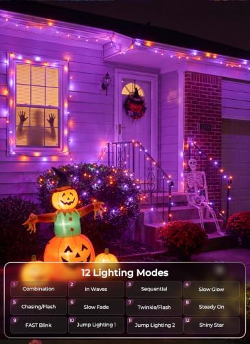 Minetom 400 LED Halloween String Lights 132FT Outdoor Halloween Lights