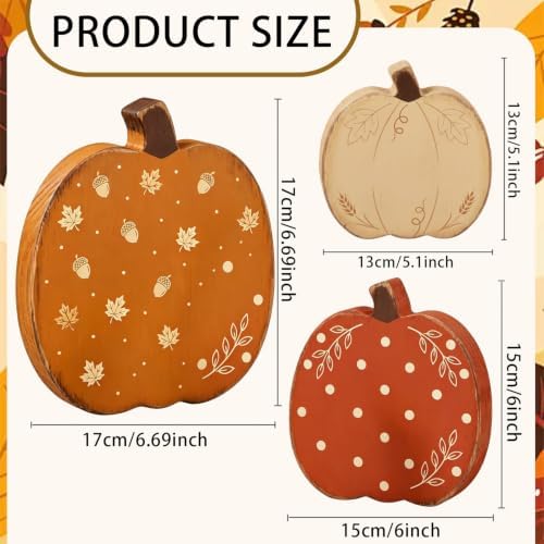 Wooden Pumpkin Fall Decor, Fall Decorations for Home