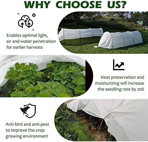 Plant Freeze Protection Cover, 7x50 FT Floating Row Cover