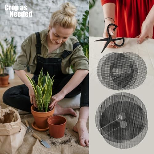 4 Pcs Plant Pot Grids – Adjustable Soil Cover for Indoor/Outdoor Plant Protection – Durable Mesh Guard to Keep Animals Away from Potted Plants