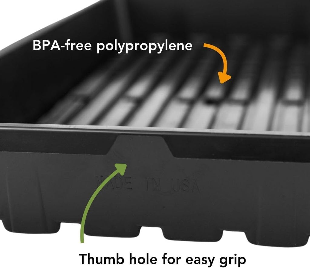 Bootstrap Farmer 5 Pack Seed Starter Trays, 1020 Flat No Holes, Extra Strength 2.0mm Thick Polypropylene for