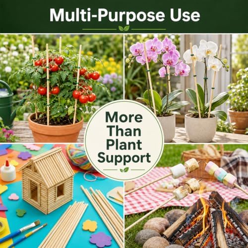 MAQIHAN Plant Stakes for Indoor Plants - 40PCS Plant Support Sticks, 9.8"