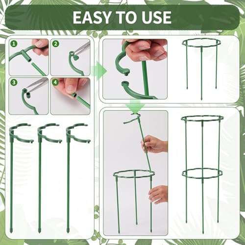 36 Pack Plant Support Stakes Sets - Versatile Plant Cages, Stackable Garden Flower Support， Small Plant Stakes for Indoor Plants,Tomato,Monstera, Peony, Hydrangea, Climbing Plants