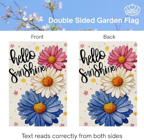 CROWNED BEAUTY Sunshine Floral Daisy House Flag for Outside 28x40 Inch