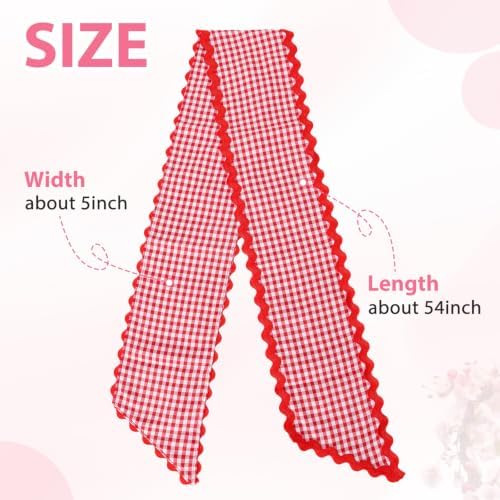Wreath Sash for Front Door, 2 Pcs Red Gingham Wreaths Scarf Decor