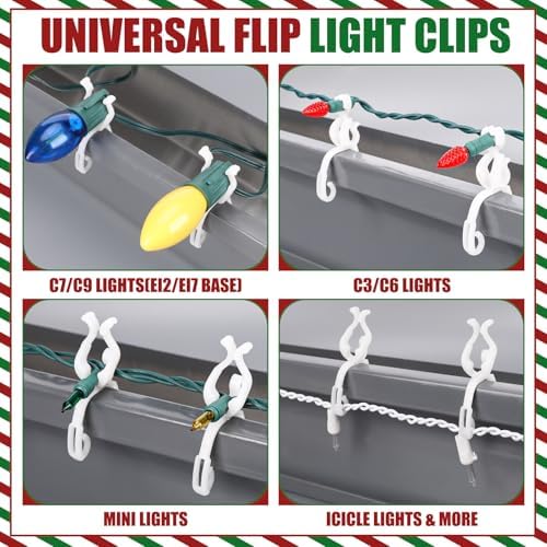Cinnvoice 50 Pcs Christmas Light Clips Compatible with Mini, C7, C9