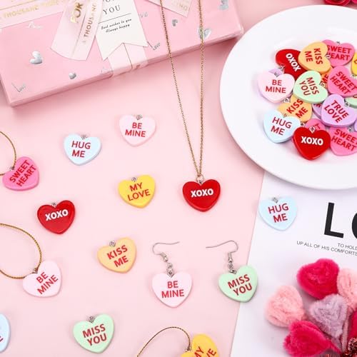 48PCS Conversation Heart Ornaments for Tree, Valentines Day Decor