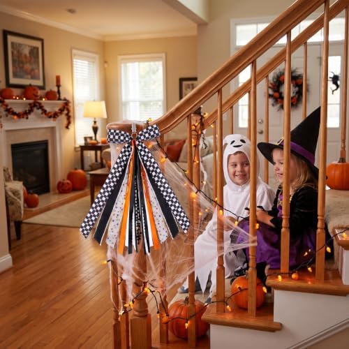 Halloween Wreath Sash Halloween Wreath Bow, 11.8*23.6" Wreath Bow Decor