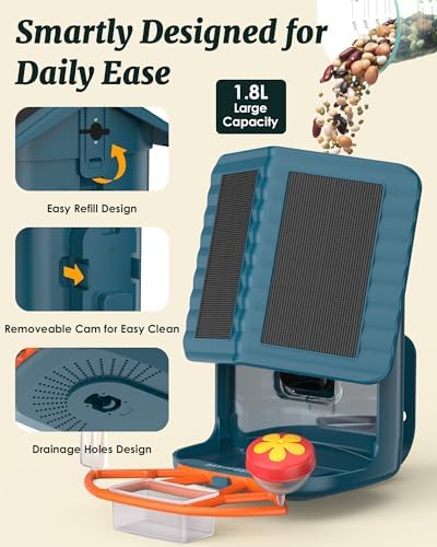 Bird Feeder with Camera Solar Powered 2K Video with 32GB Card Auto Capture