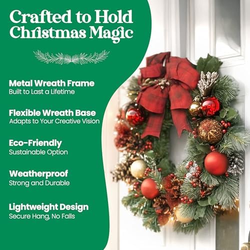 2-Pack 08 Inches Wire Wreath Frame – Round Metal Wreath Form